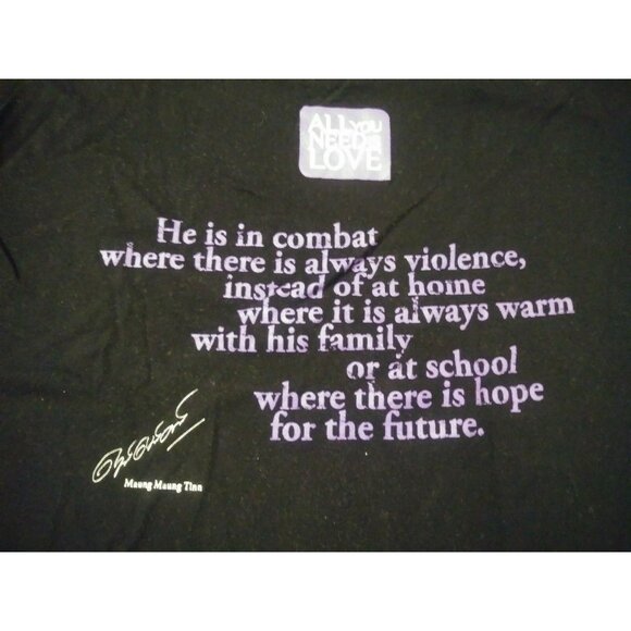 All You Need Is Love Black Unisex Large Tshirt Human Rights Shirt Humanitarian - Picture 4 of 5